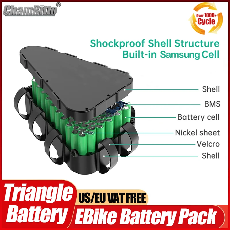 Batterie triangulaire pour vél - 72V 50Ah 21700 Lithium Battery avis et prix